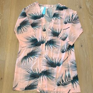 IFFEI Women’s Size S Tropical Print Pink Kimono Top.
